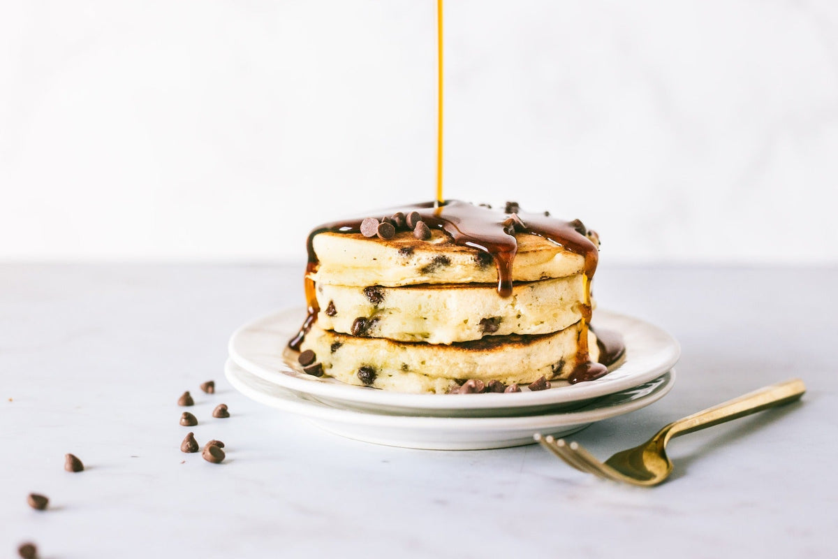Milk chocolate chip pancakes