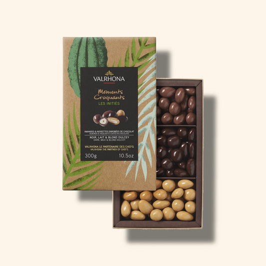Box of Chocolate-Coated Almonds and Hazelnuts