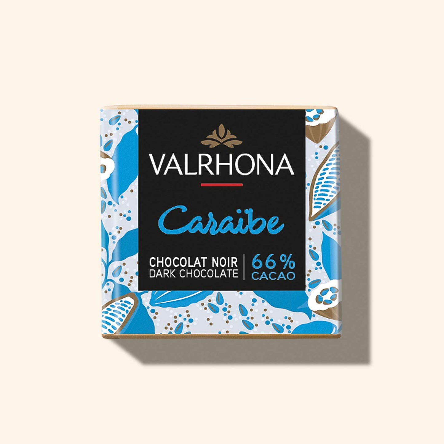 Box of 200 Dark Chocolate Squares Caraibe 66 Percent 35.27oz Individual Product Front Packaging