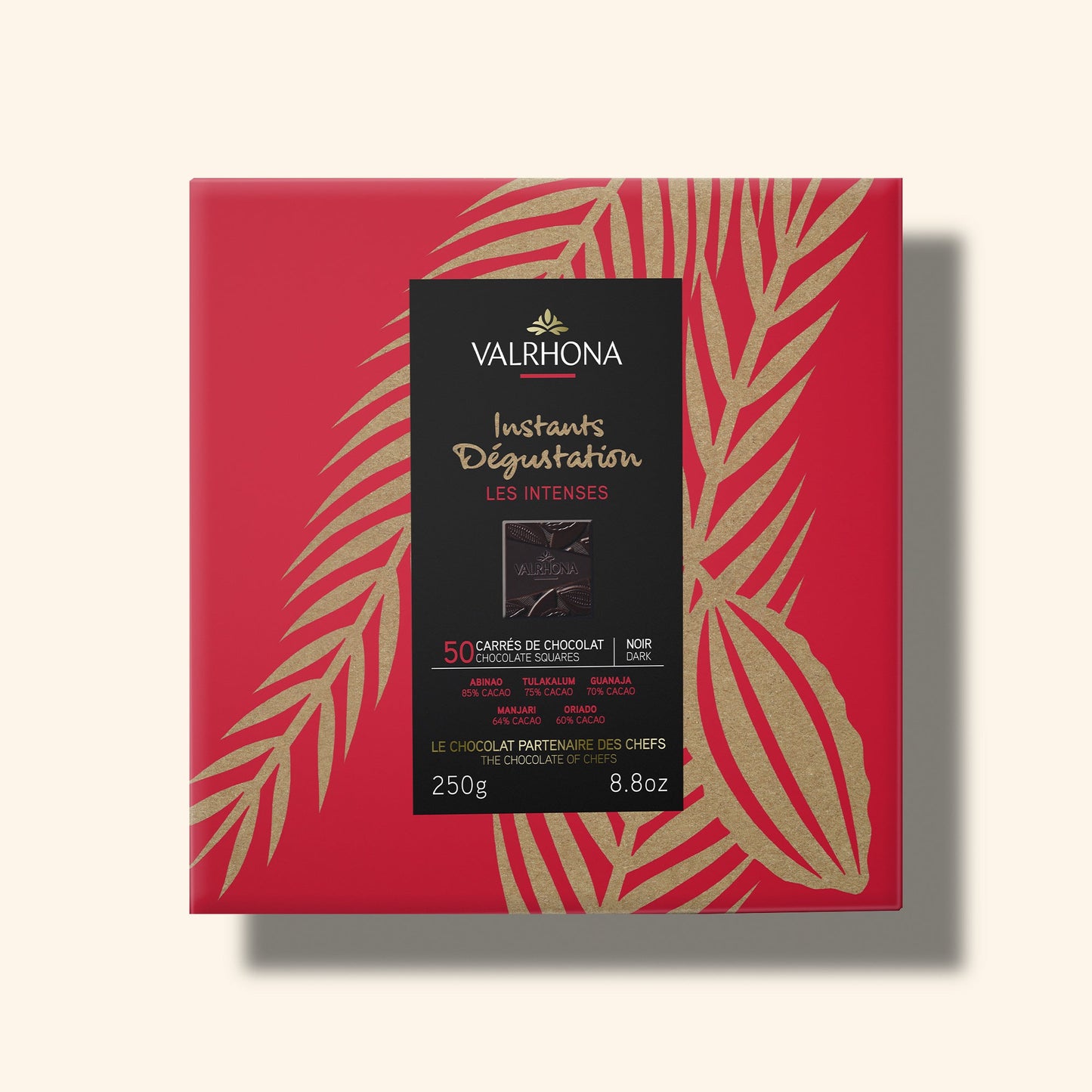 Box 50 Dark Chocolate Squares Front Packaging