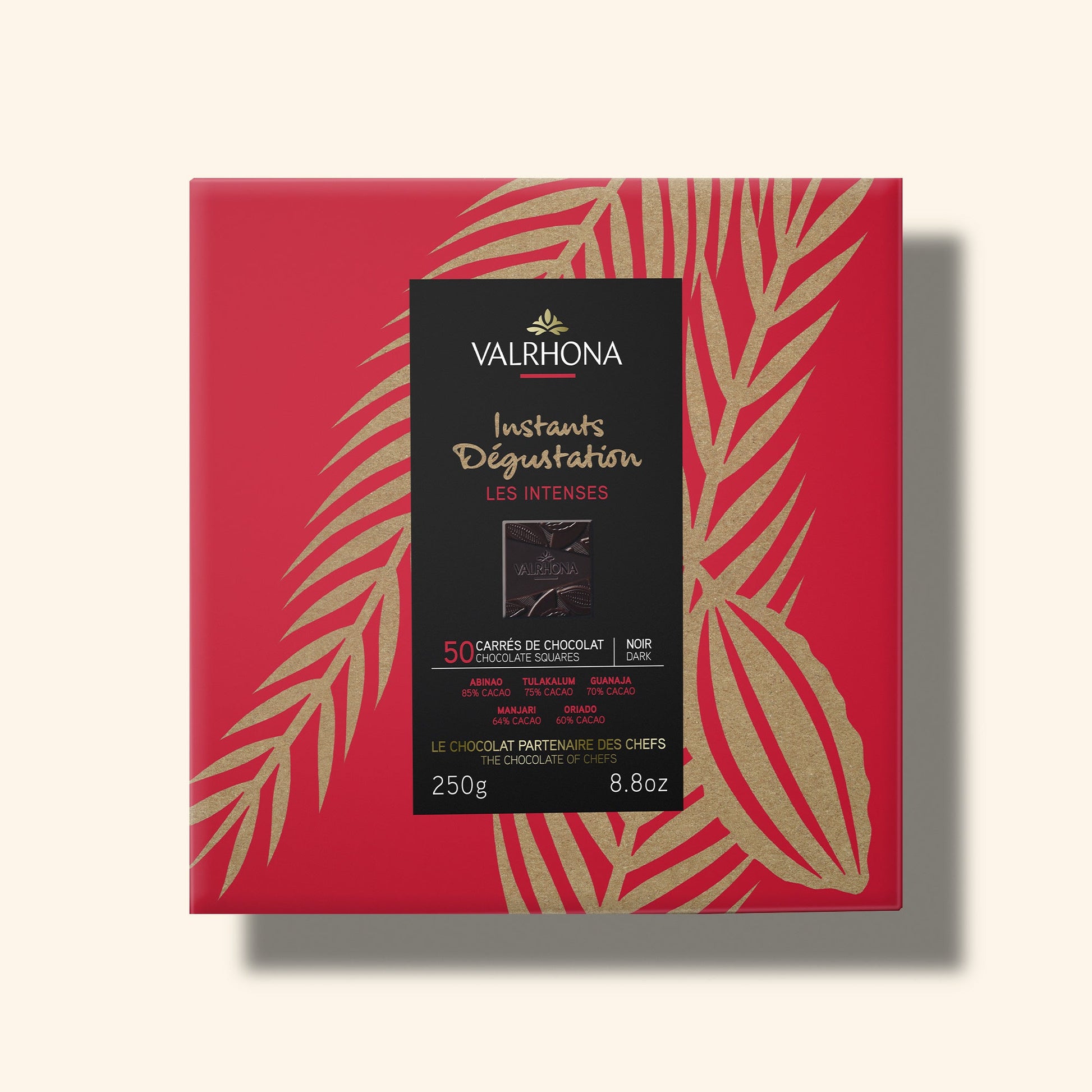 Box 50 Dark Chocolate Squares Front Packaging