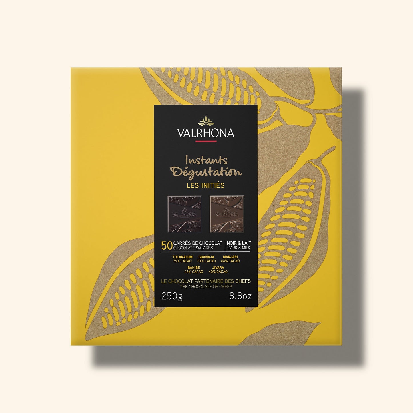 Box 50 Dark Milk Chocolate Squares Front Packaging