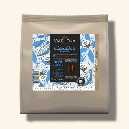 Dark Baking Chocolate Caraibe 66 percent Big Bag Front Packaging