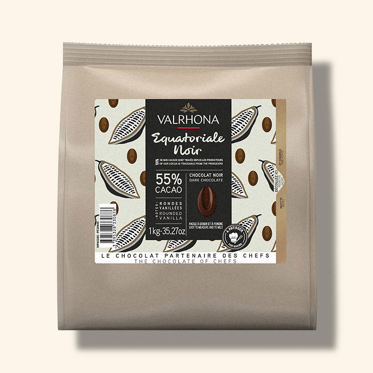 Dark Baking Chocolate Equatoriale 55 Percent Big Bag Front Packaging