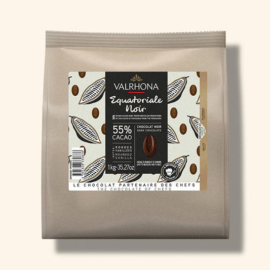 Dark Baking Chocolate Equatoriale 55 Percent Big Bag Front Packaging