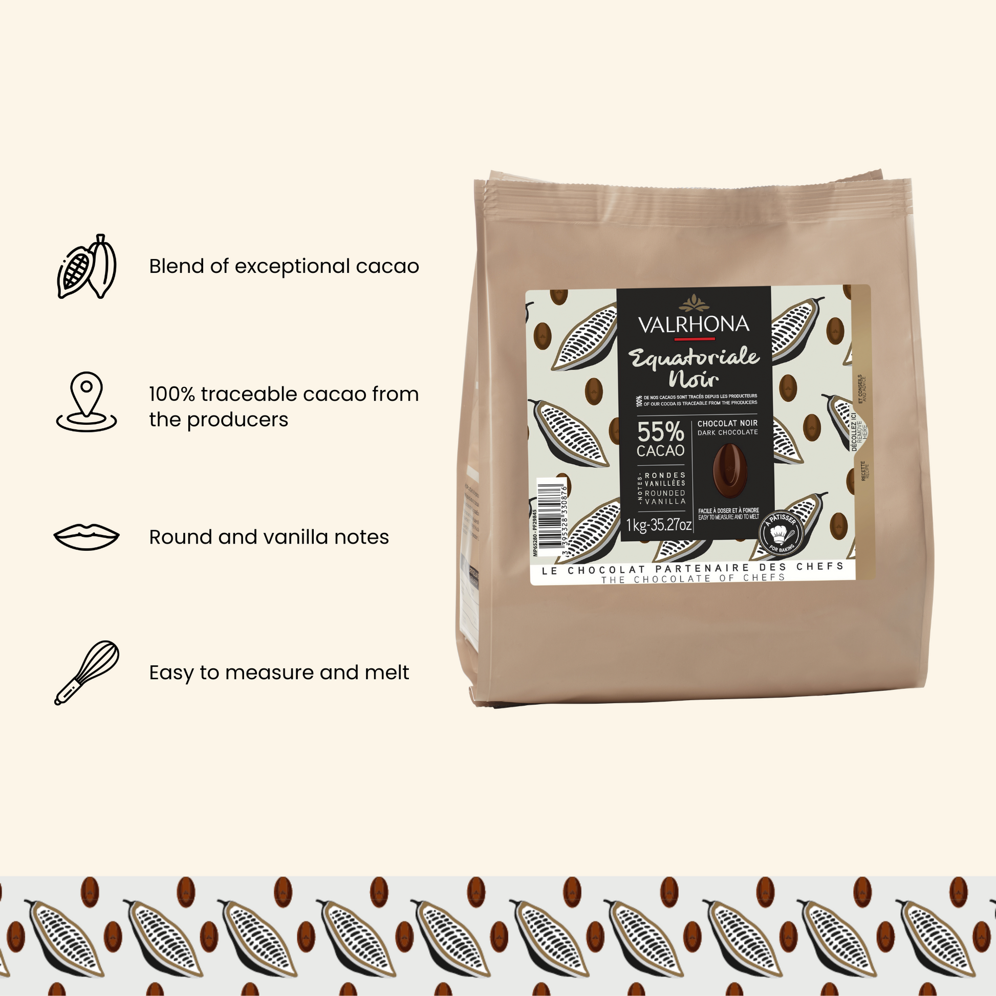 Dark Baking Chocolate Equatoriale 55 Percent Big Bag Product Details