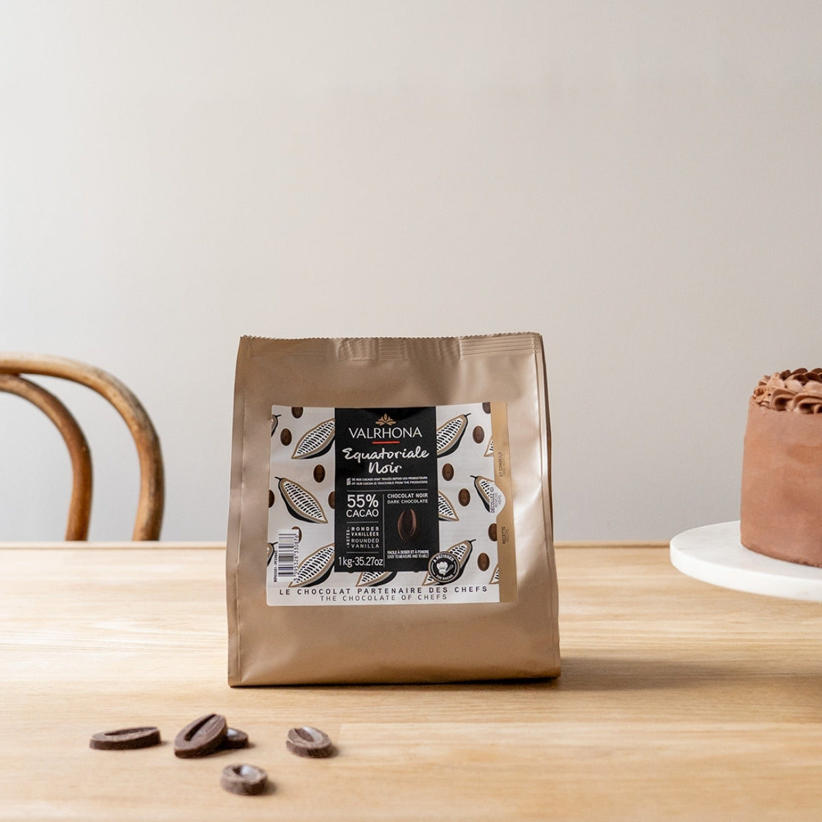 Dark Baking Chocolate Equatoriale 55 Percent Big Bag Product In Kitchen