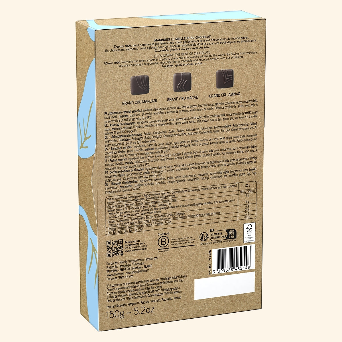 Gift Box 15 Grand Cru Dark Chocolate Truffles Back Packaging