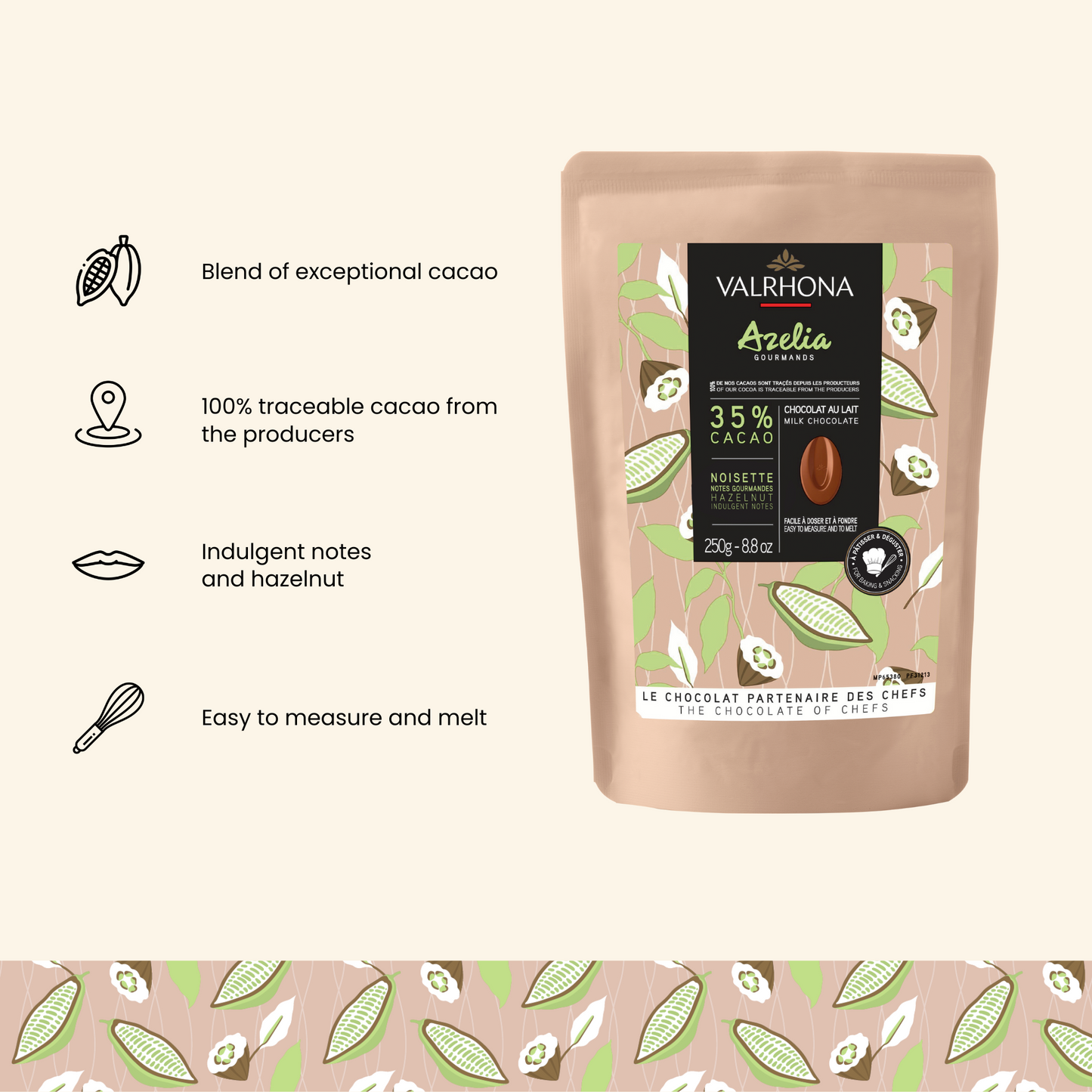 Milk Baking Chocolate Azelia 35 Percent Product Details
