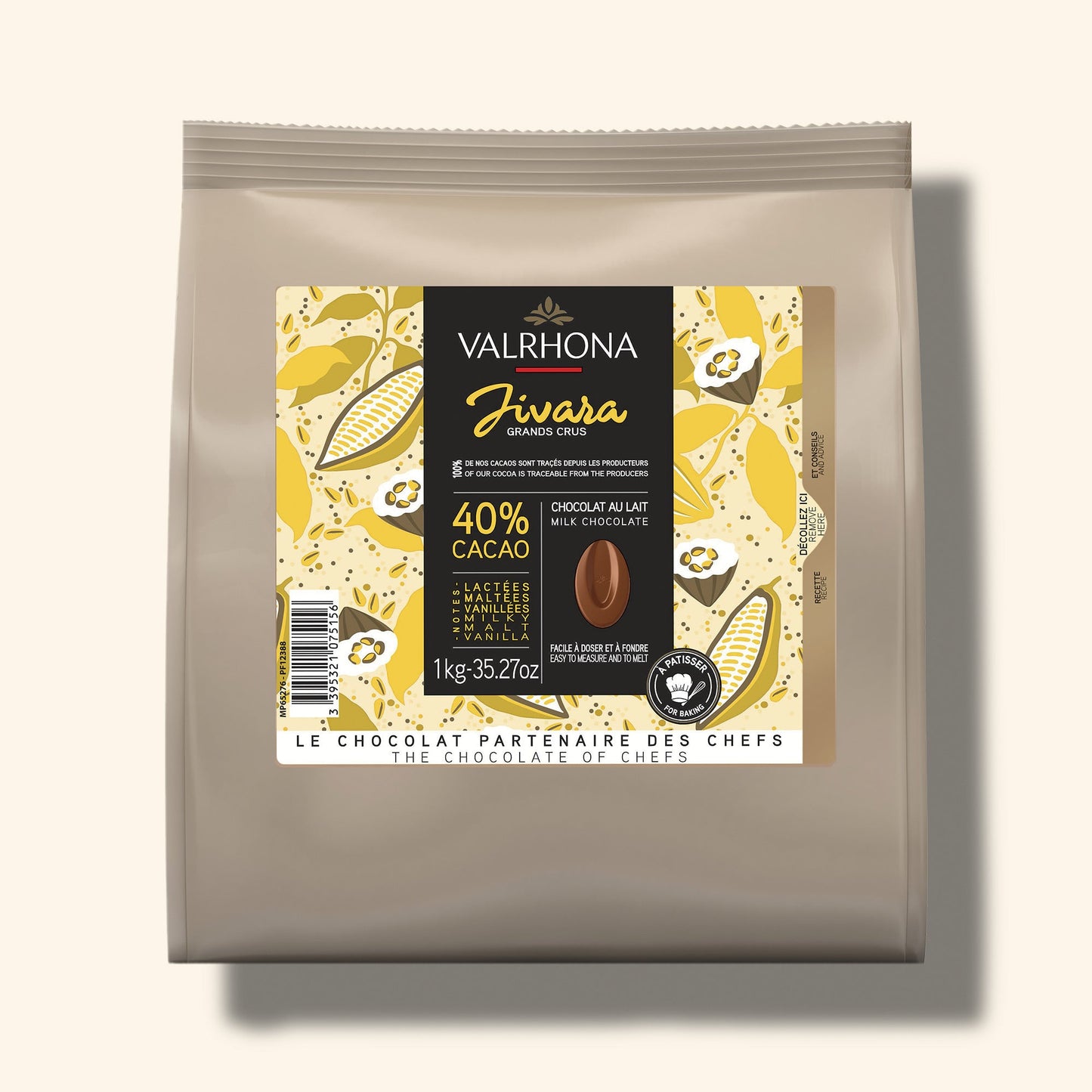Milk Baking Chocolate Jivara 40 Percent Big Bag Front Packaging