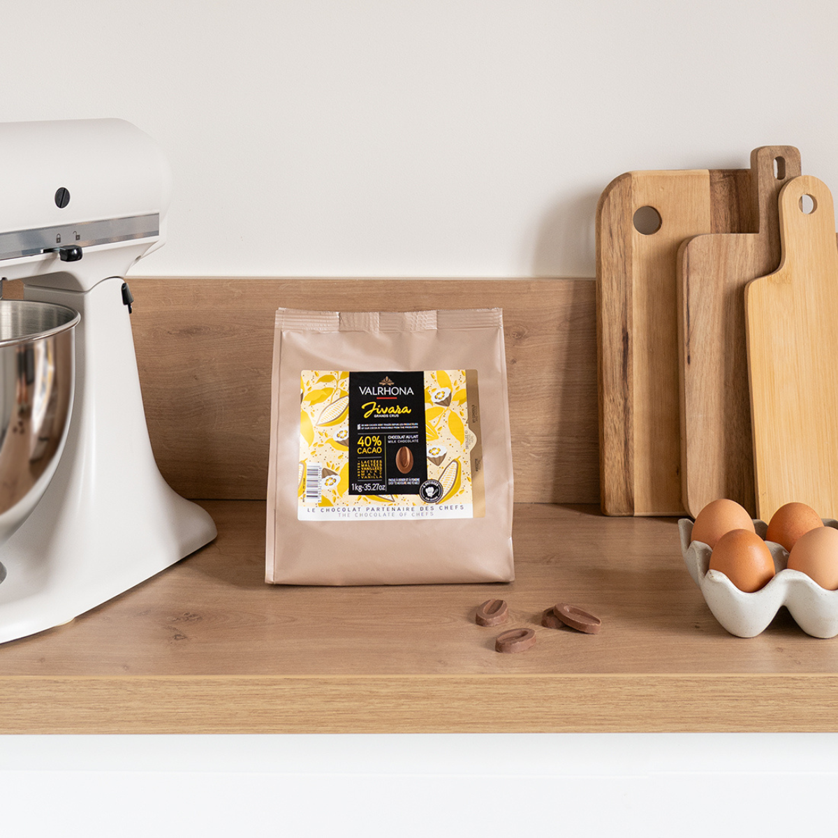 Milk Baking Chocolate Jivara 40 Percent Big Bag Product In Kitchen