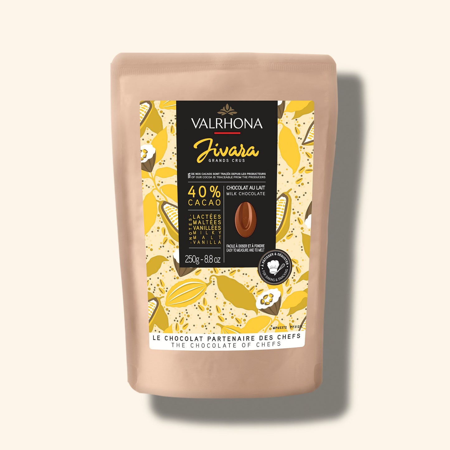 Milk Baking Chocolate Jivara 40 Percent Small Bag Front Packaging