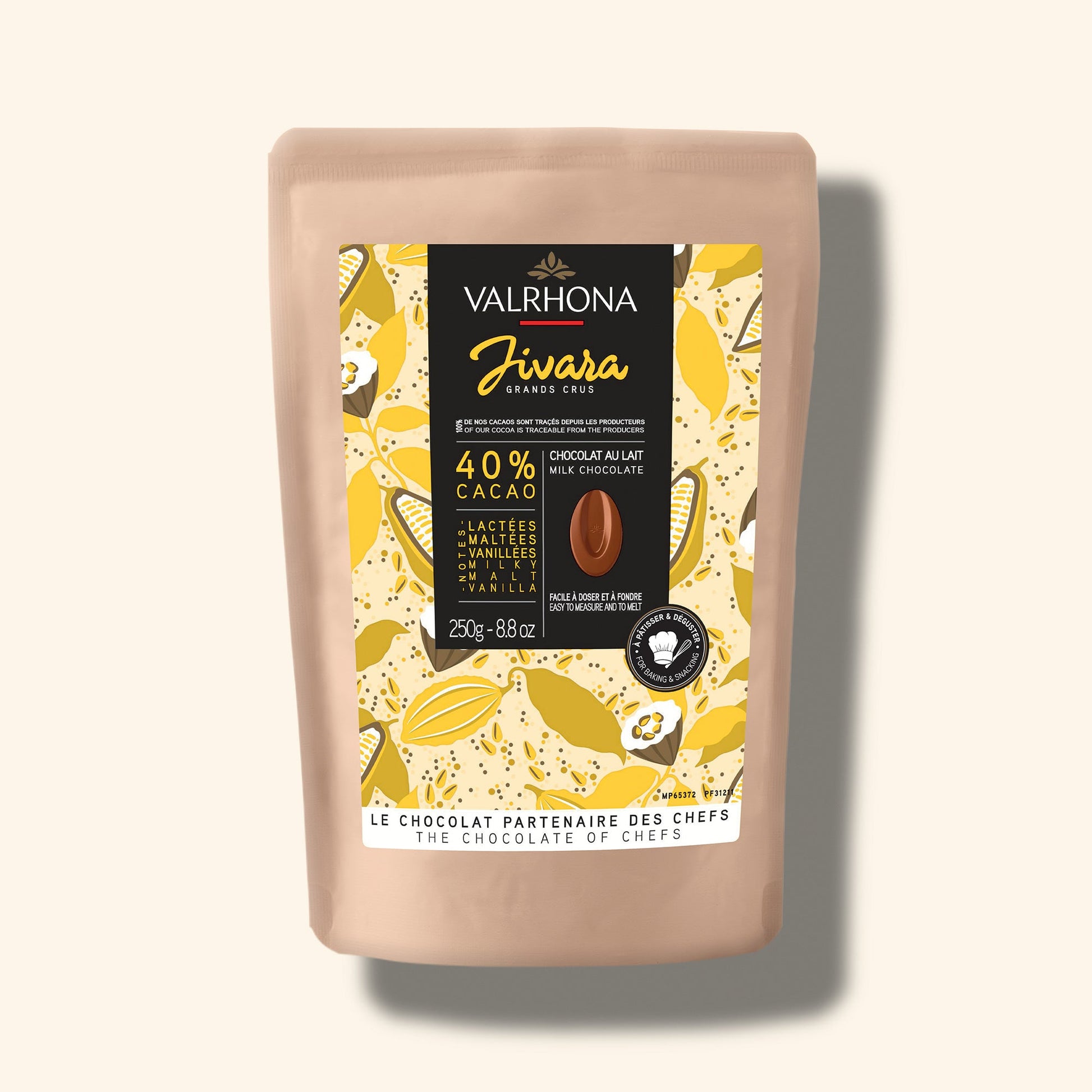 Milk Baking Chocolate Jivara 40 Percent Small Bag Front Packaging