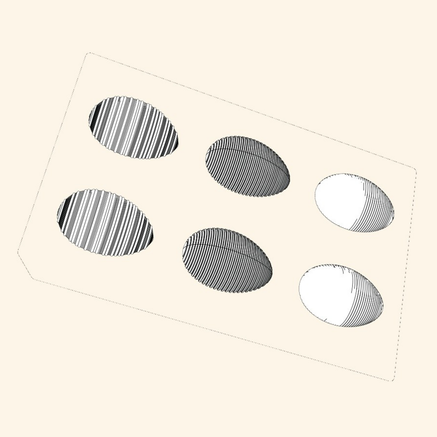 3 Egg Mold Collection Sketch