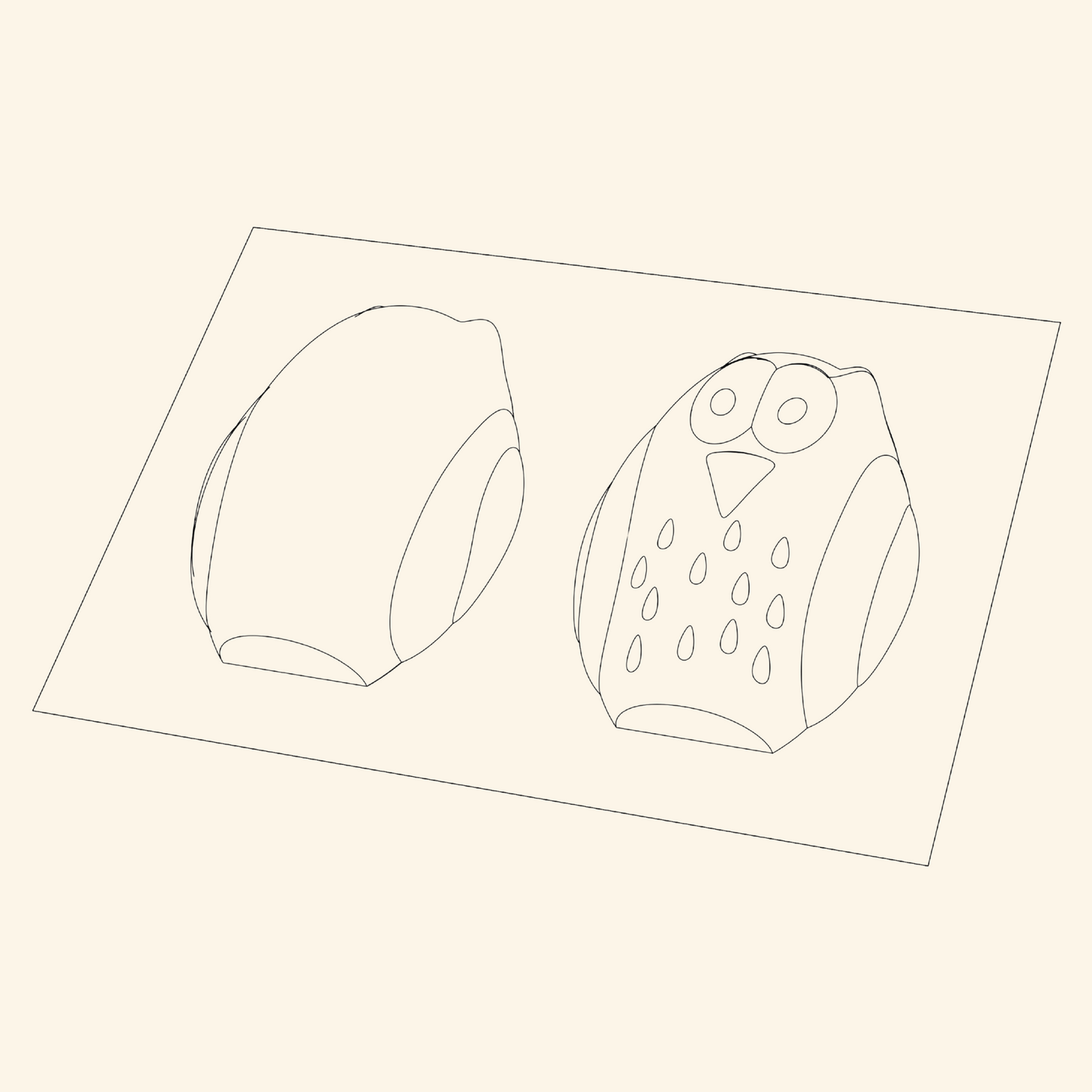Small Owl Mold Sketch