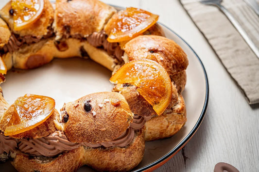 Chocolate and orange king cake