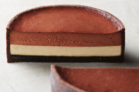 Chocolate and praline flan by Valrhona