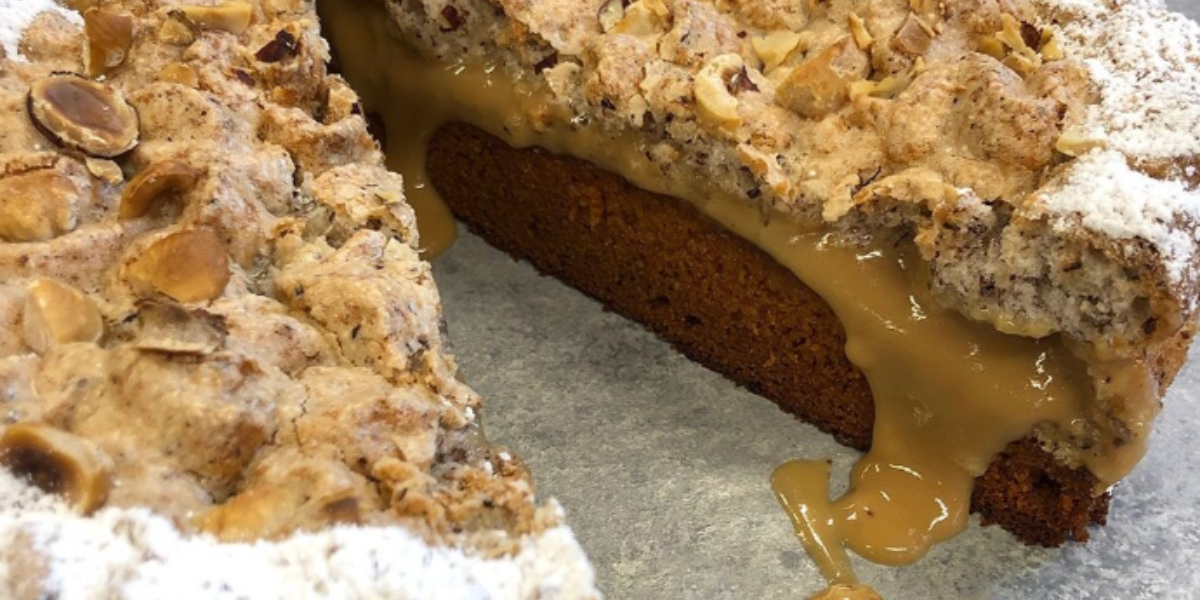 DULCEY HAZELNUT BROWN BUTTER CARAMEL TRAVEL CAKE