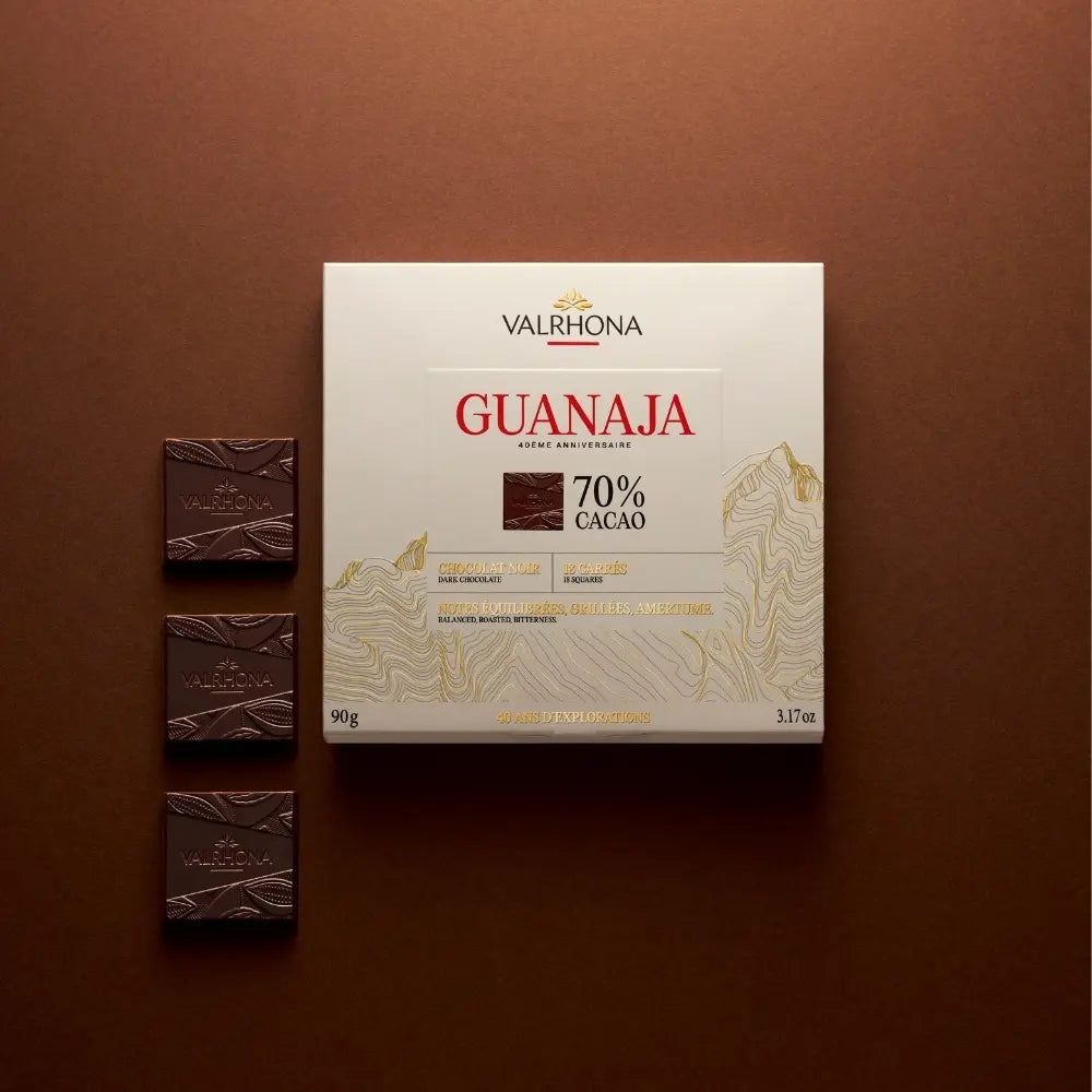 Guanaja 70% Dark Chocolate Squares – 18-Piece 40th Anniversary Gift Box – 90g