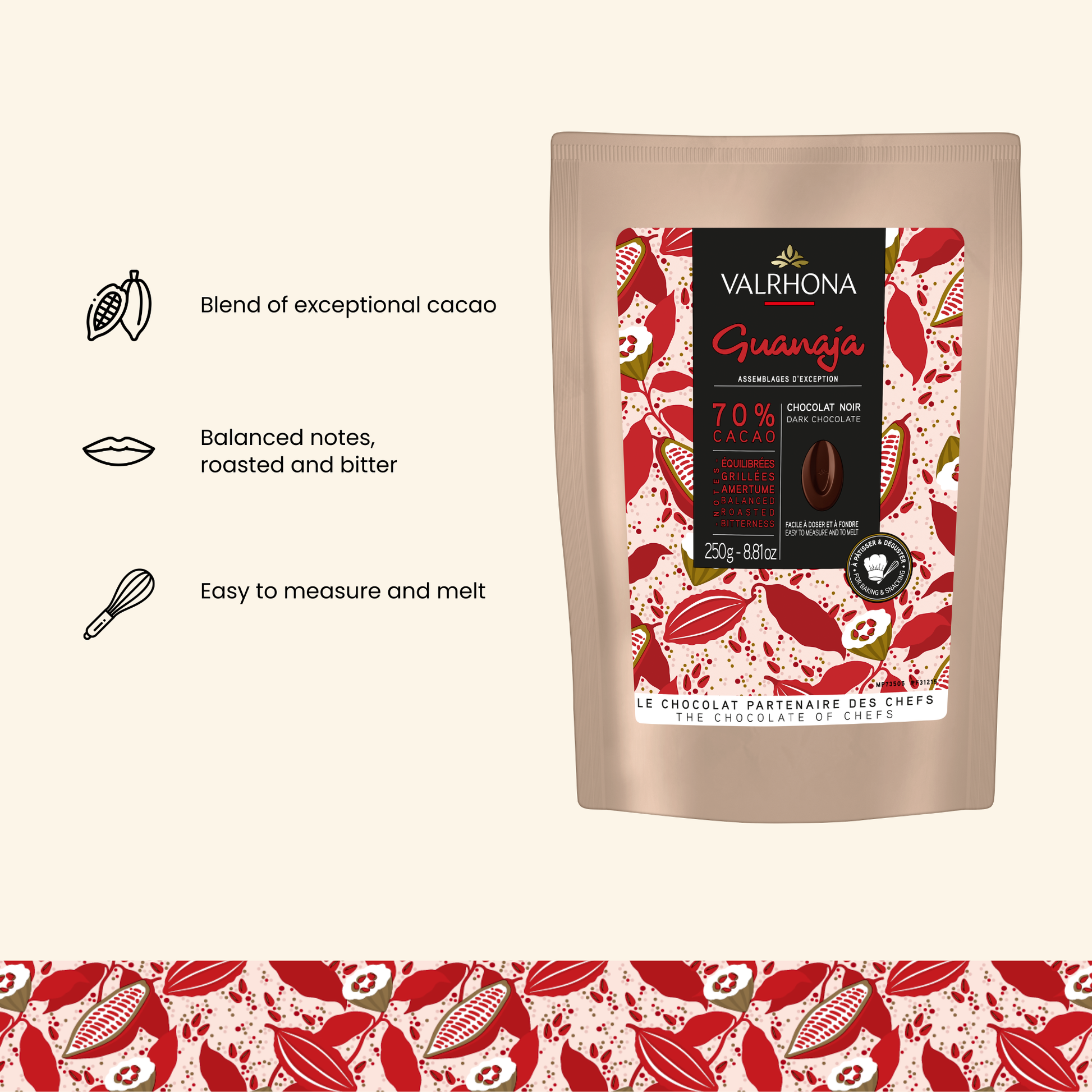 Premium Dark Baking Chocolate Guanaja 70% Smooth & Balanced Flavor Premium Dark Baking Chocolate Guanaja 70% Smooth & Balanced Flavor