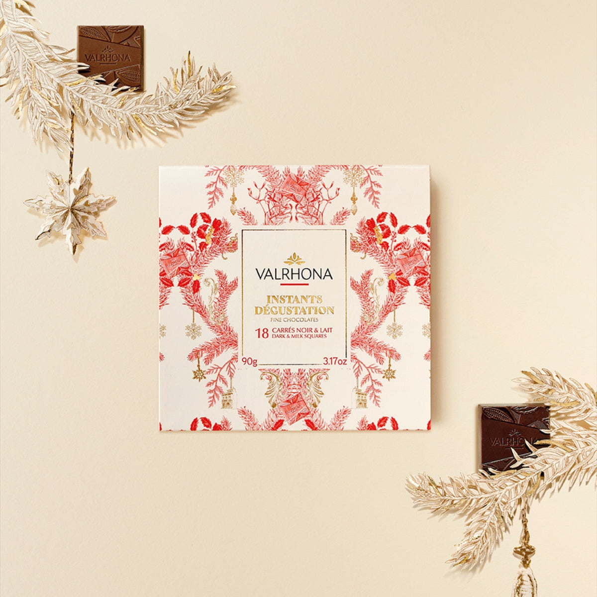 Holiday Discovery Box: 18 Dark & Milk Chocolate Squares – 3.2 oz