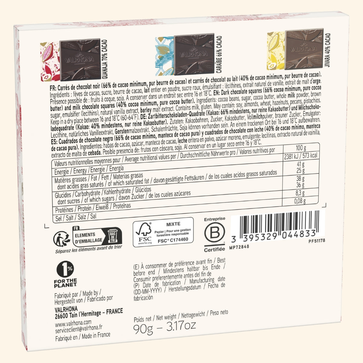 Holiday Discovery Box: 18 Dark & Milk Chocolate Squares – 3.2 oz