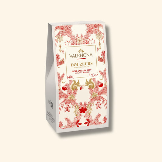 Box of Holiday Chocolate Treats in Dark, Milk and Dulcey Chocolate - 4.9oz