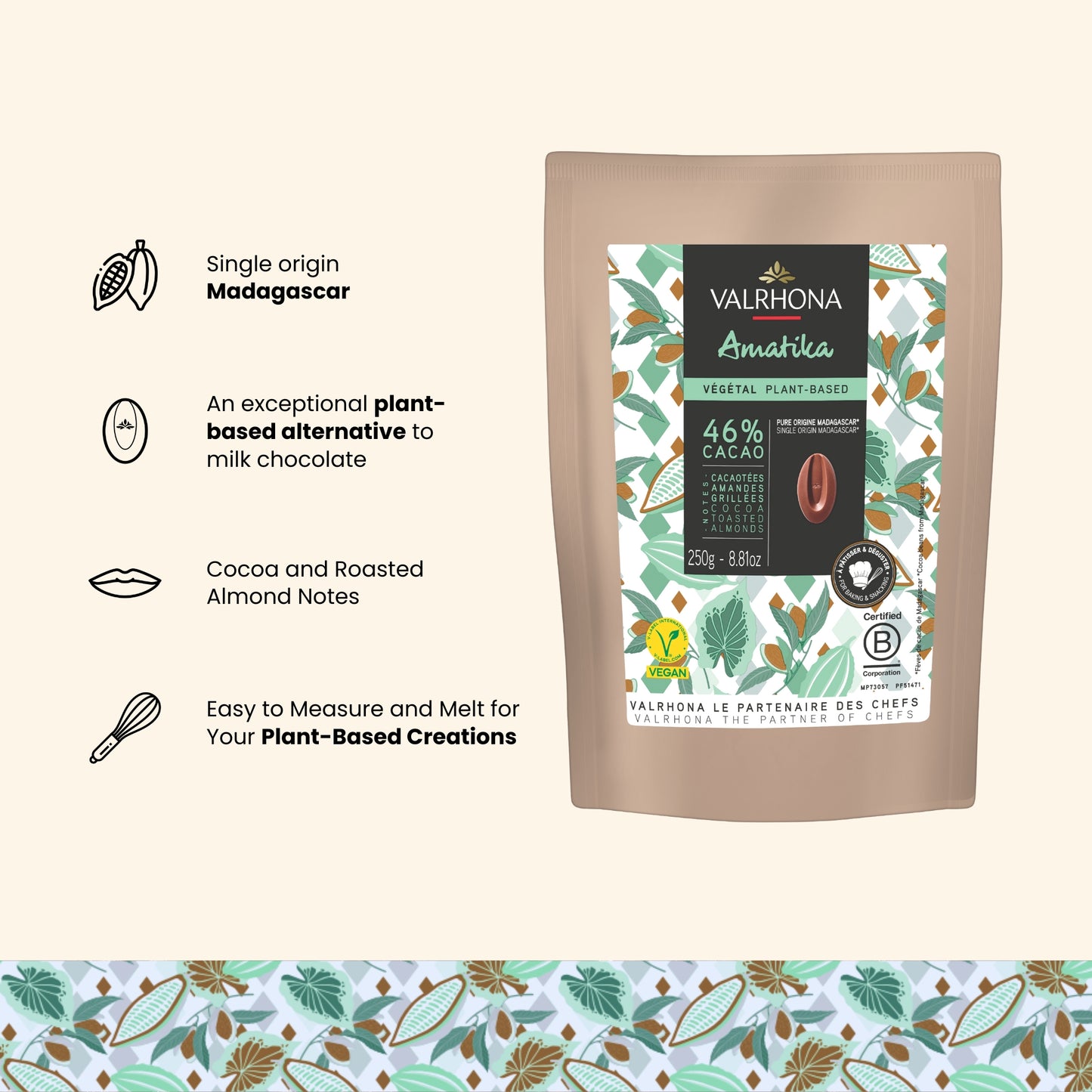 Plant-Based Baking Milk Chocolate Amatika 46% - 8.8 oz