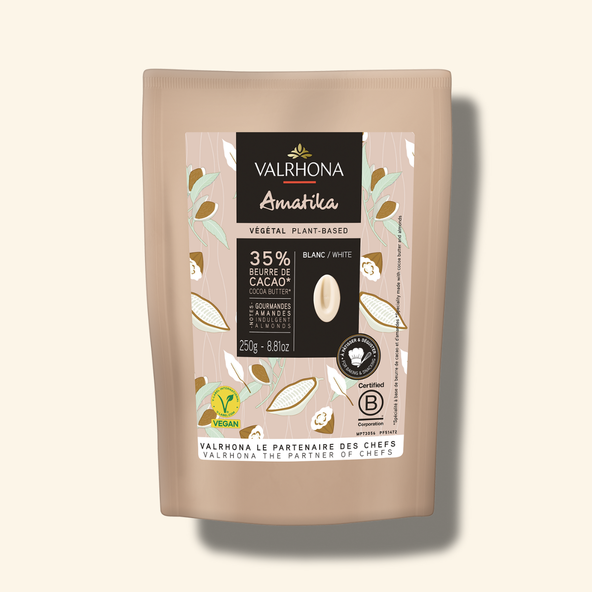 Plant-Based Baking White Chocolate Amatika 35% – 8.8 oz