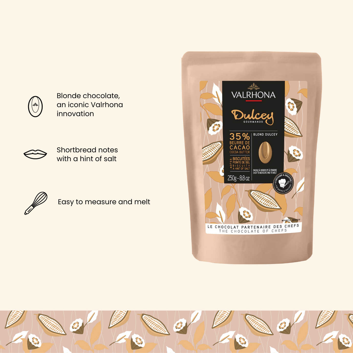 Blond Baking Chocolate Dulcey 35 Percent Small Bag Product Details