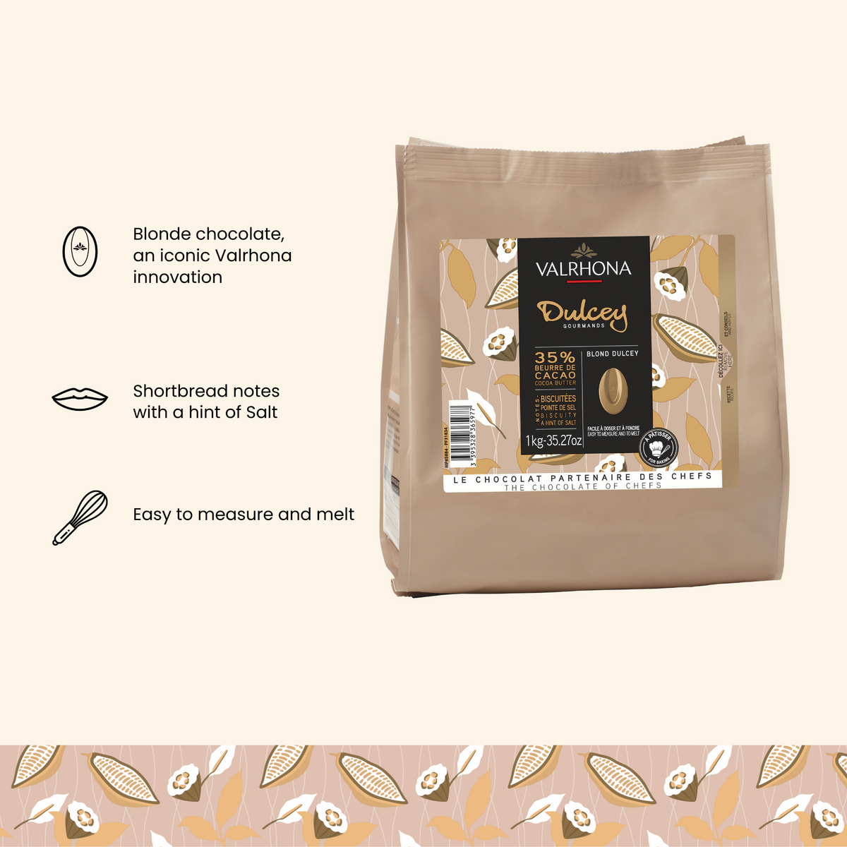 Buy Blonde Baking Chocolate Dulcey 35% | Valrhona Dulcey Chocolate Buy Blonde Baking Chocolate Dulcey 35% | Valrhona Dulcey Chocolate