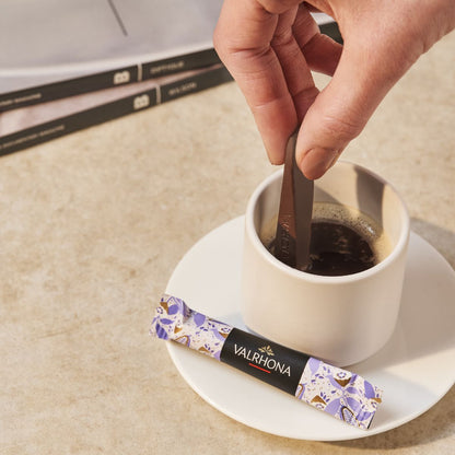 Box of 244 Dark Chocolate Sticks 61 Percent Product in Use