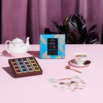 Box 32 Dark Milk Chocolate Squares Open Box In Use