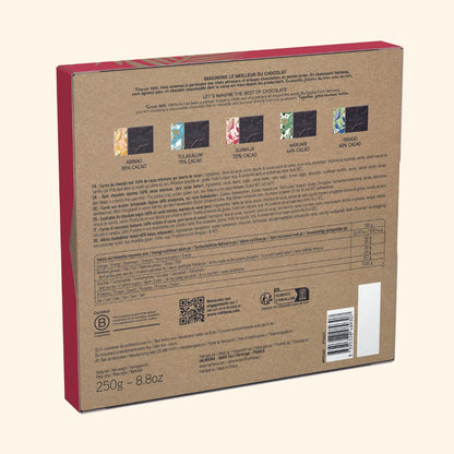 Box 50 Dark Chocolate Squares Back Packaging