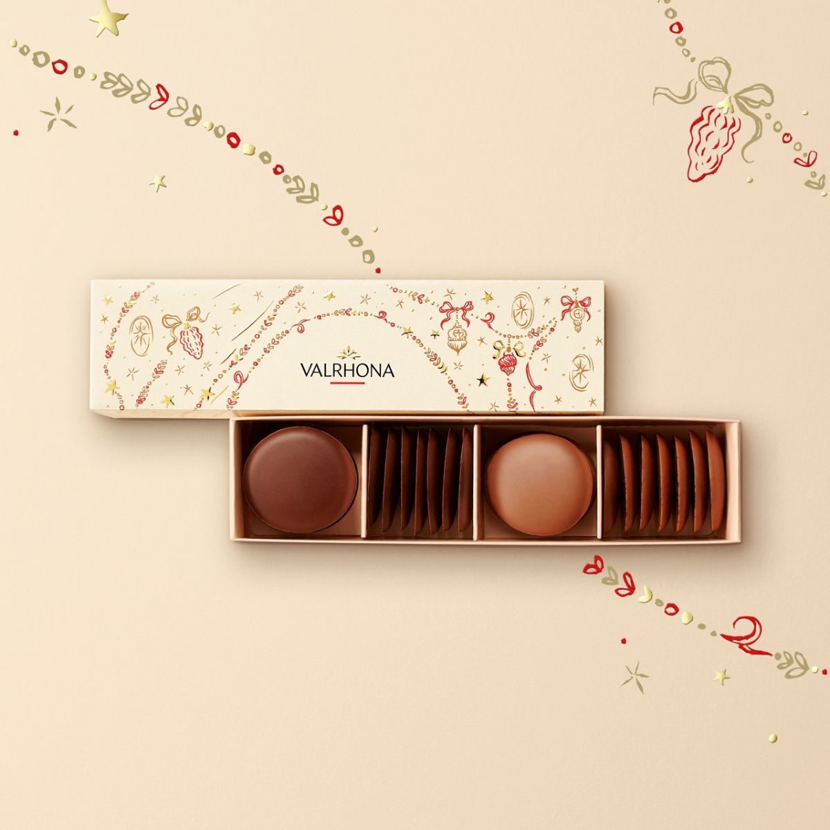 Holiday Gift Box, Fine Chocolate Palets - 2.8oz