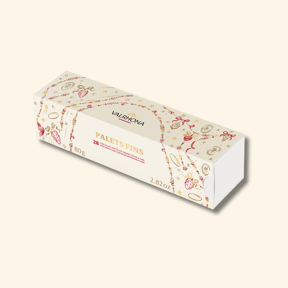 Holiday Gift Box, Fine Chocolate Palets - 2.8oz