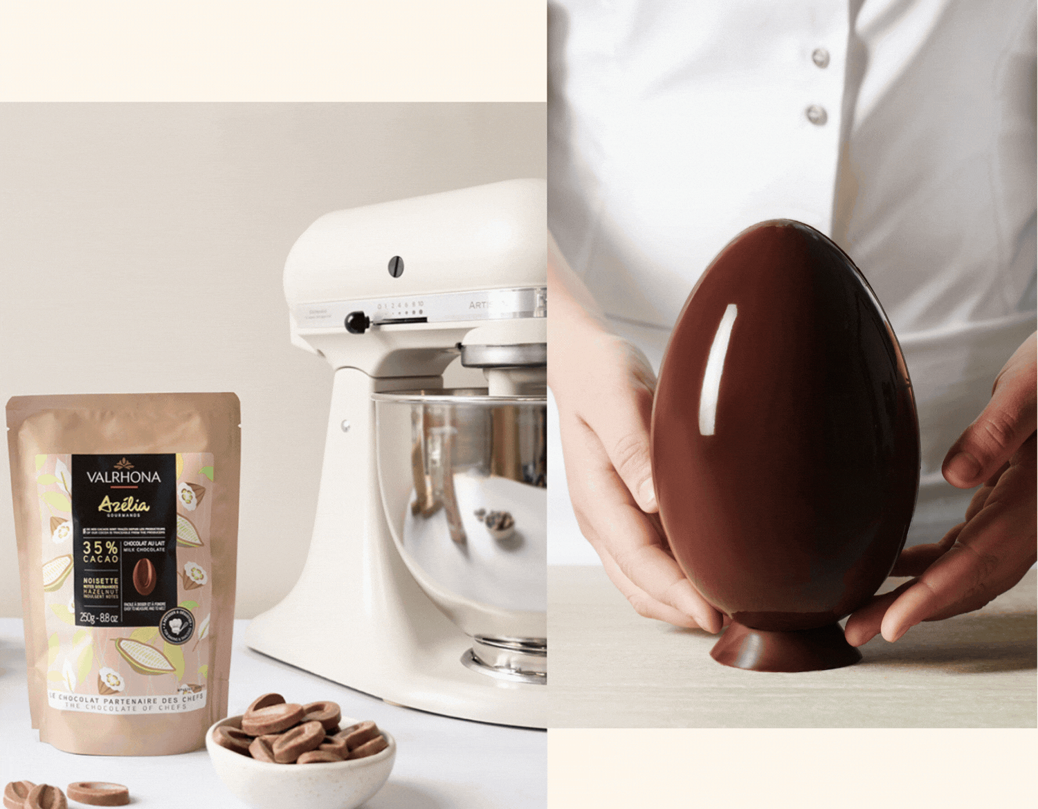 Dark Chocolate Egg with Milk Chocolate Crisp Recipe