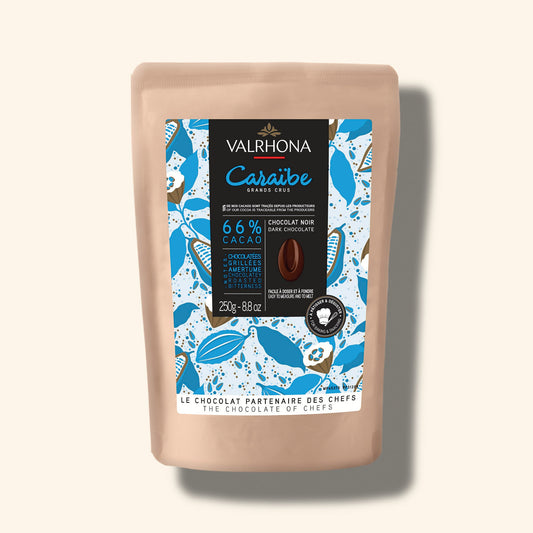Dark Baking Chocolate Caraibe 66% 8.8oz Small Bag Front Packaging