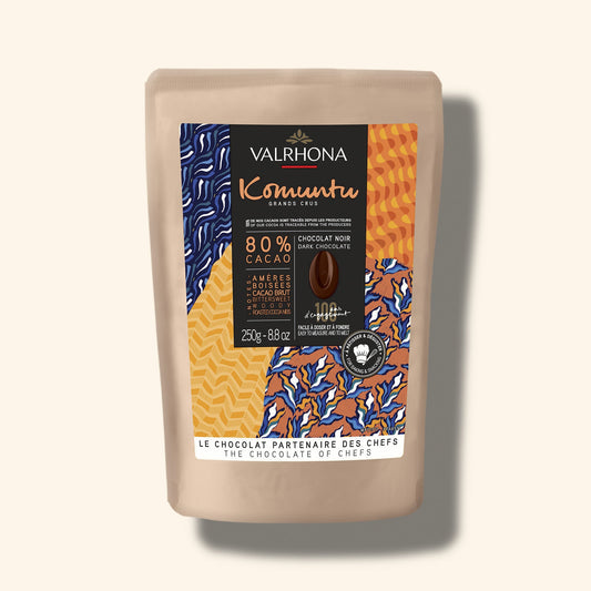 Dark Baking Chocolate Komuntu 80 Percent Small Bag Front Packaging