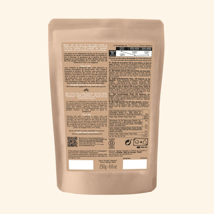 Dark Baking Chocolate Manjari 64 Percent Small Bag Back Packaging