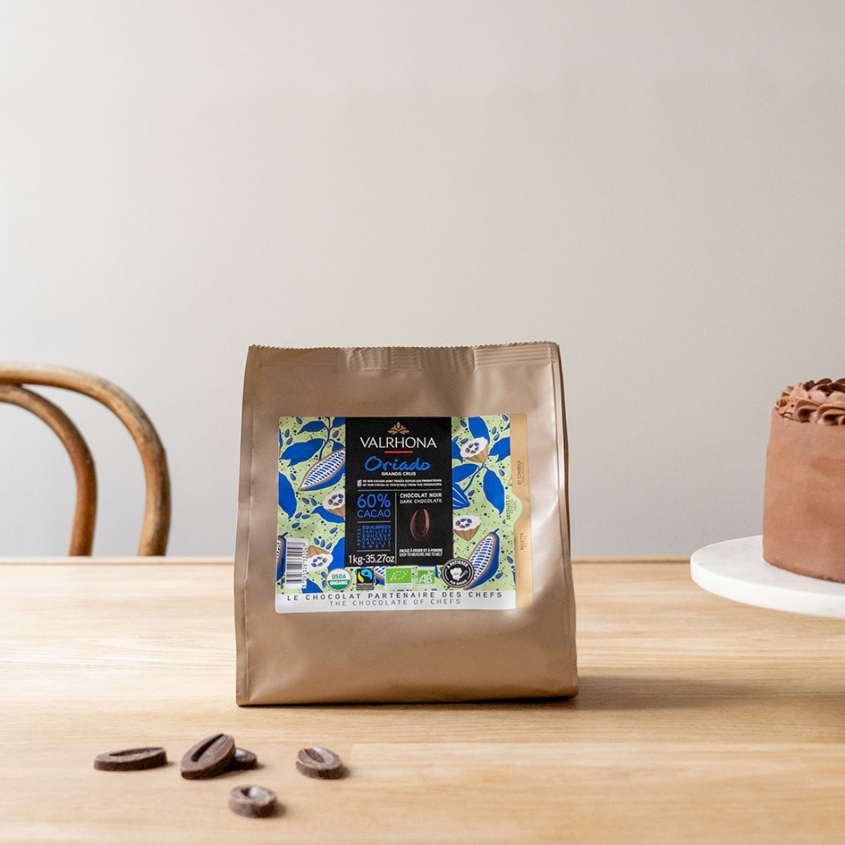 Dark Baking Chocolate Oriado 60 Percent Big Bag In Kitchen