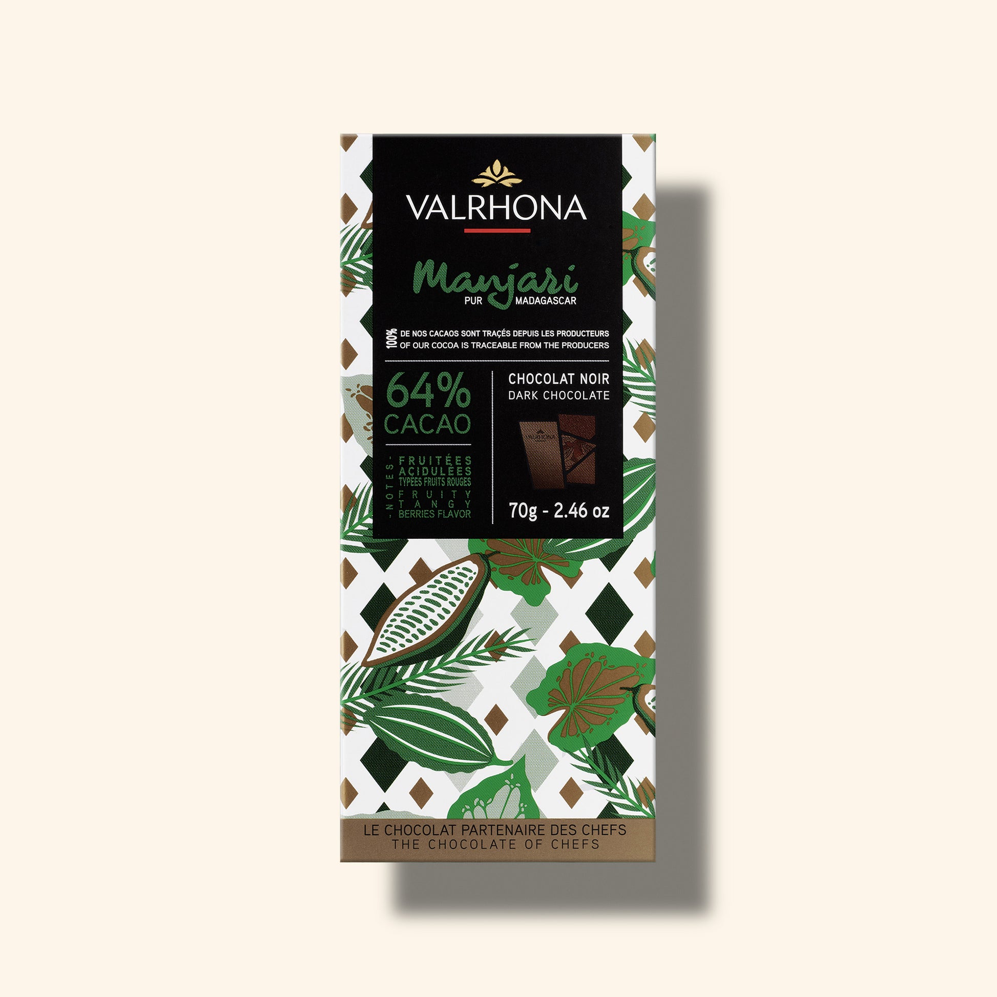 Dark Chocolate Bar Manjari 64 Percent Front Packaging