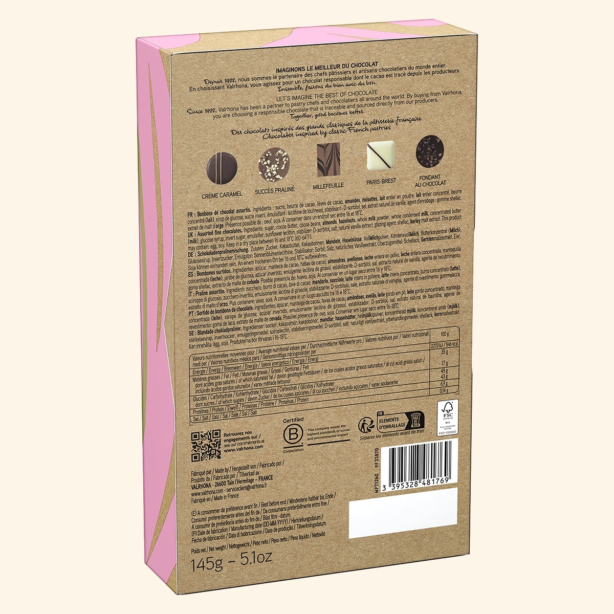 Gift Box 15 Dark Milk White Chocolate Truffles Back Packaging