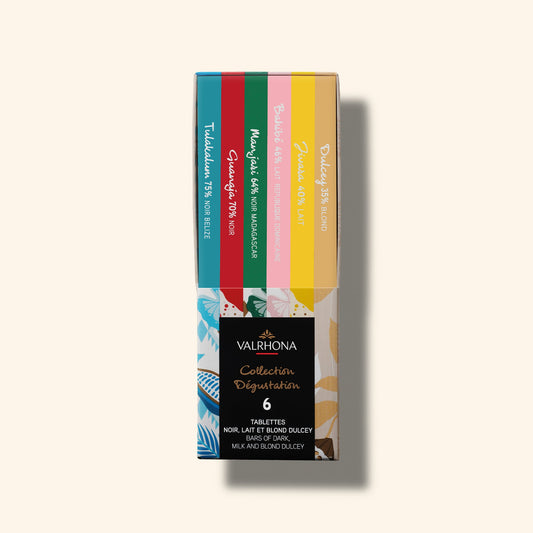 Gift Box 6 Dark Milk Dulcey Chocolate Bars Front Packaging