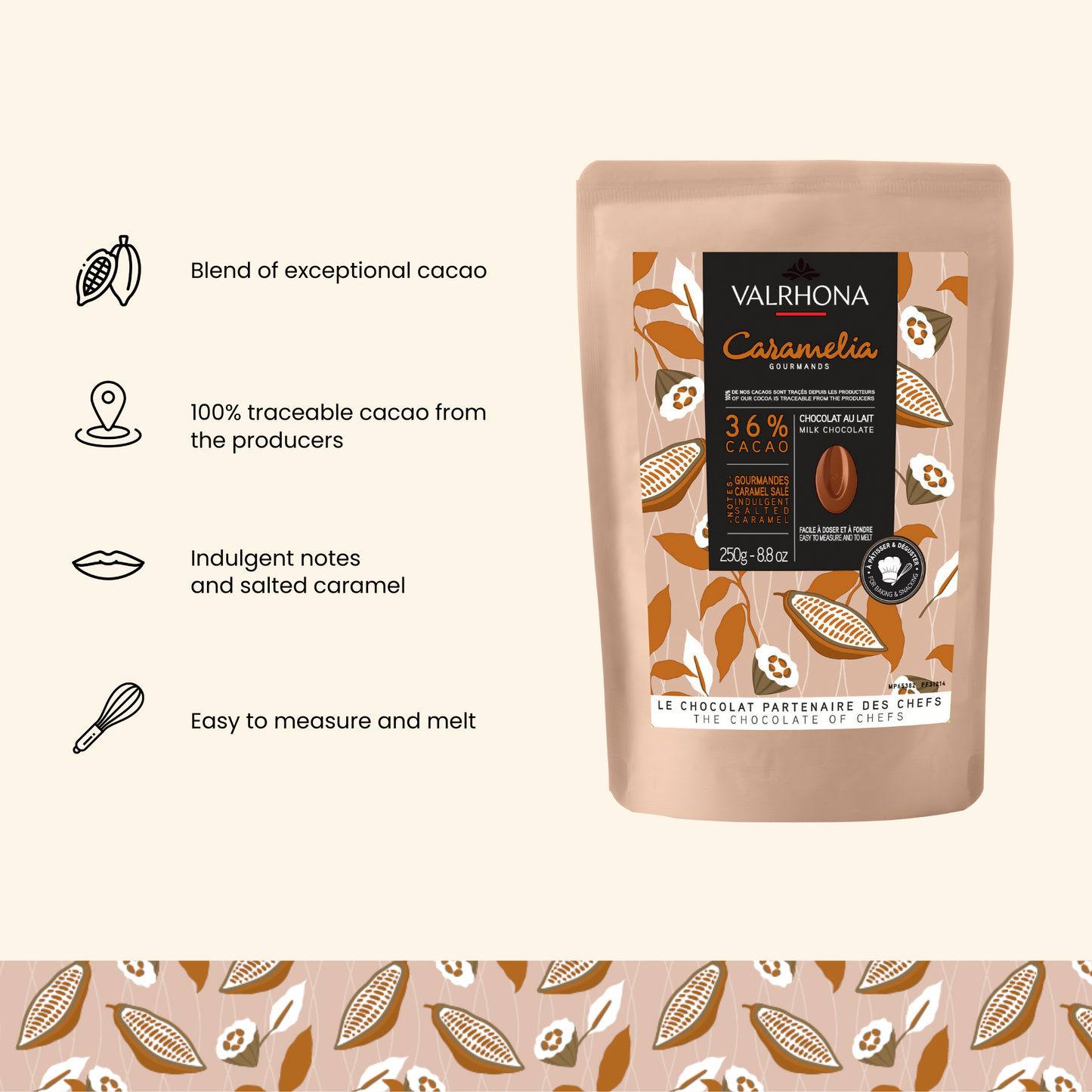 Milk Baking Chocolate Caramelia 36 Percent Small Bag Product Details