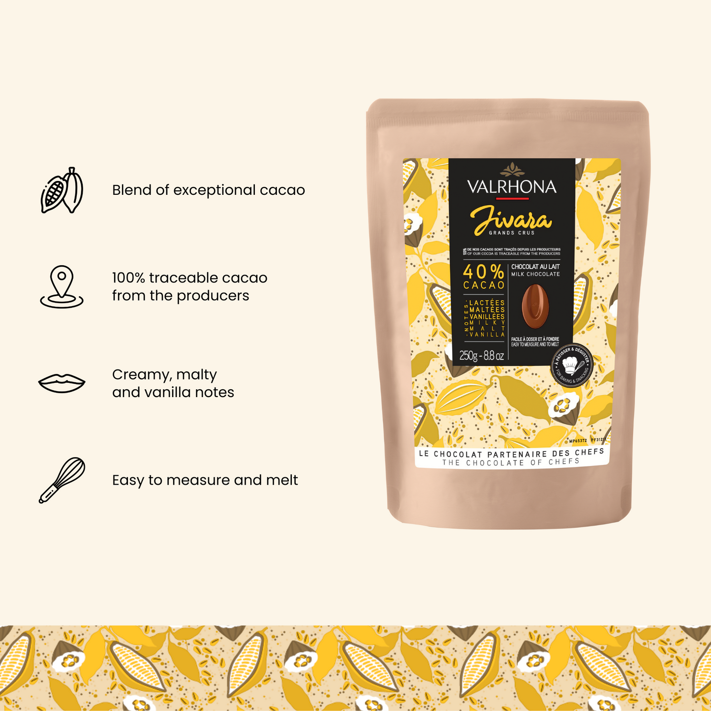 Milk Baking Chocolate Jivara 40 Percent Small Bag Product Details