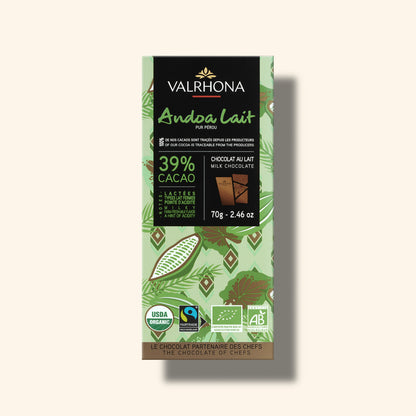 Milk Chocolate Bar Andoa 39 Percent Front Packaging