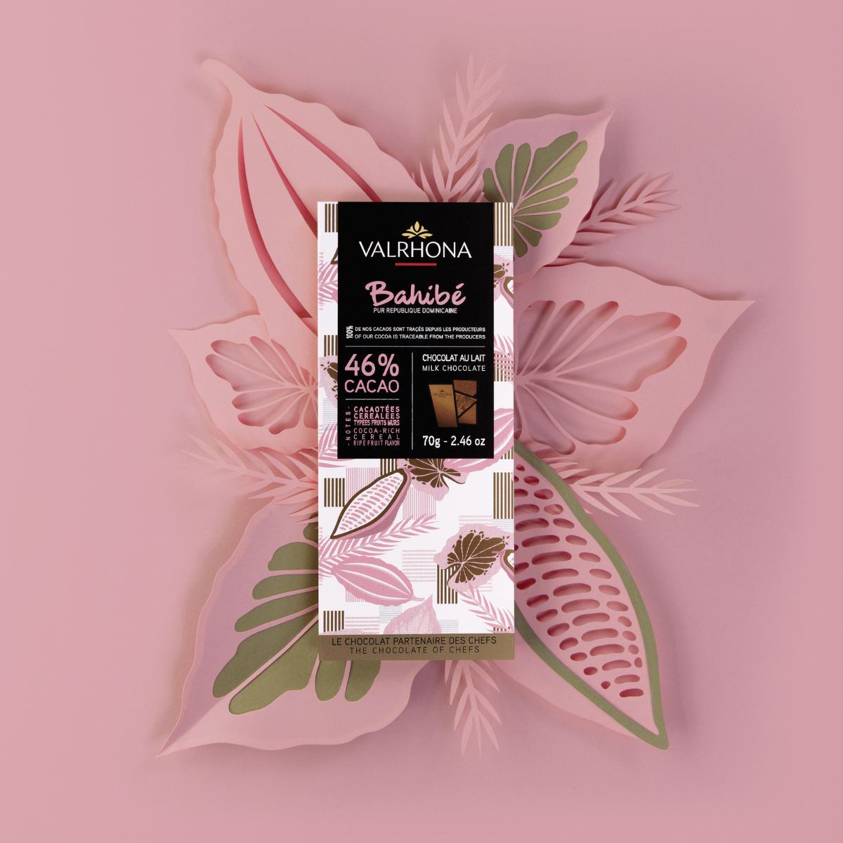 Milk Chocolate Bar Bahibe 46 Percent Lifestyle Front Packaging
