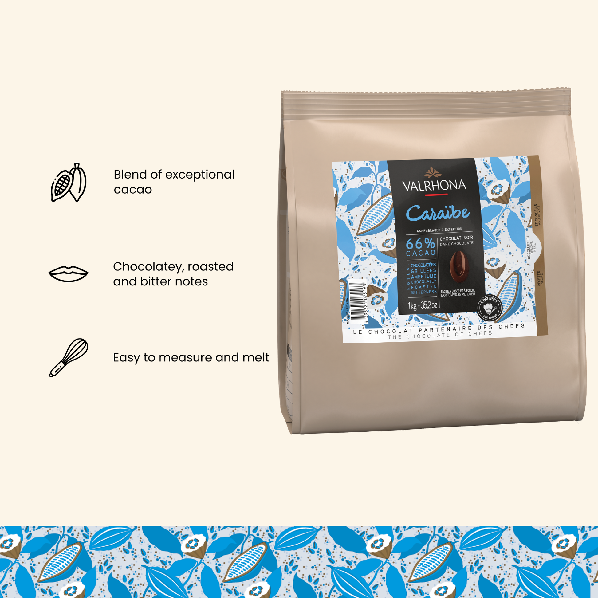 Buy Dark Baking Chocolate Caraibe 66% | Dark Chocolate for Baking Buy Dark Baking Chocolate Caraibe 66% | Dark Chocolate for Baking