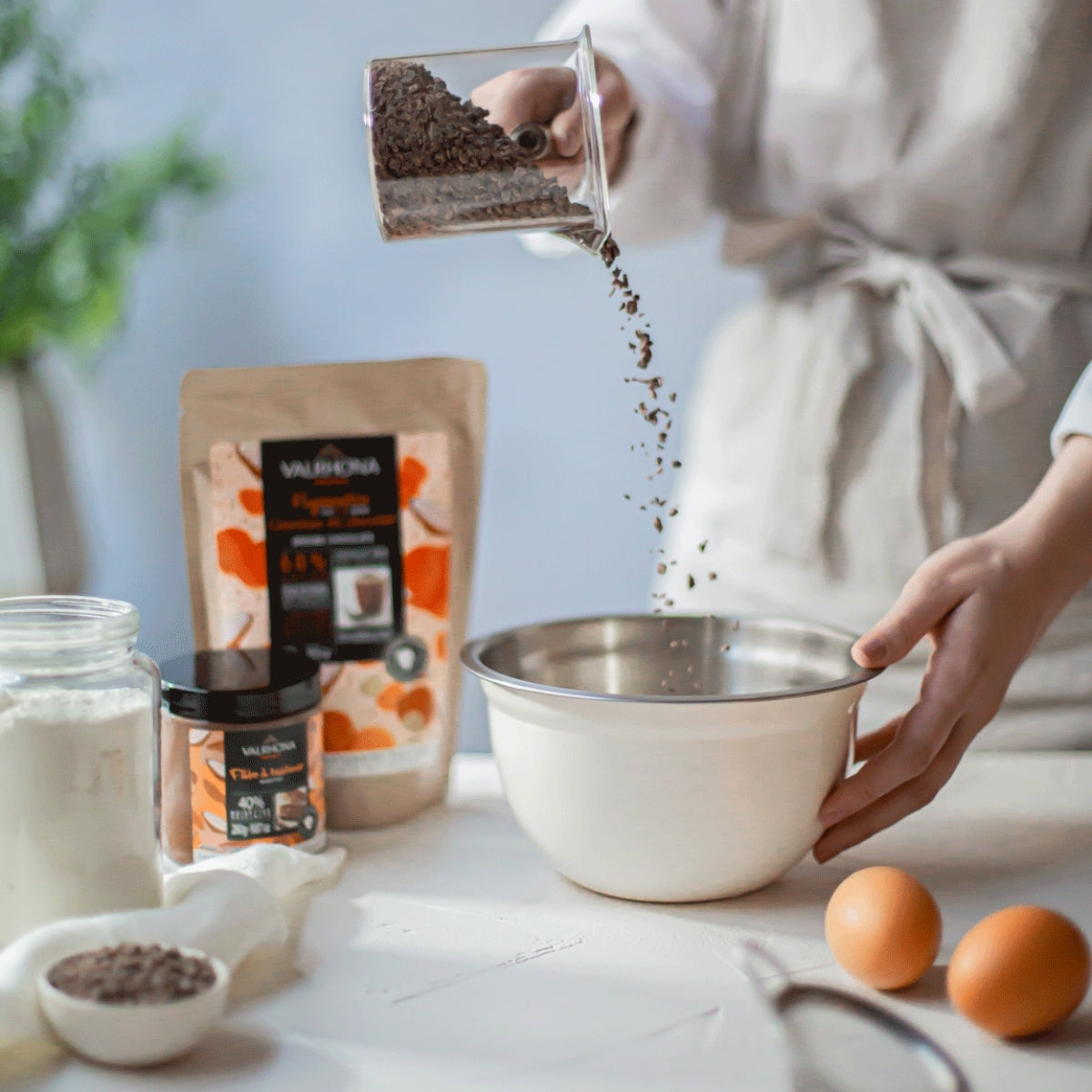 Nyangbo Ground Chocolate 68 Percent Small Bag Product In Use